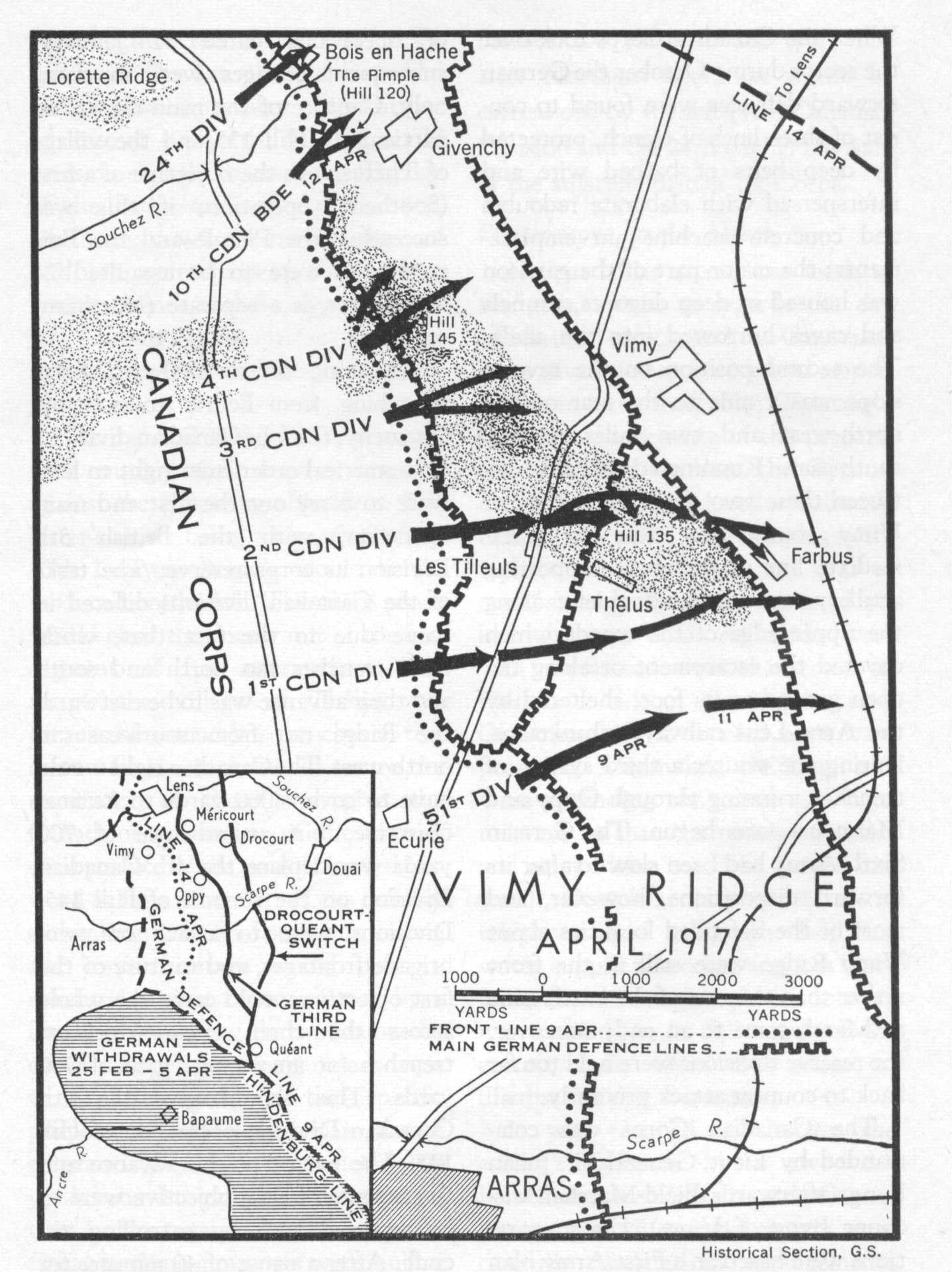 <p>Vimy Ridge April 1917 Battle Map